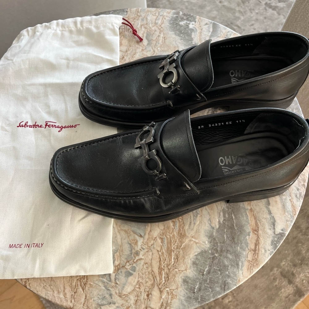 Black Ferragamo loafer
